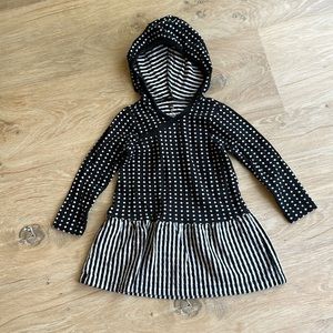 Tea collection black and white toddler hooded dress